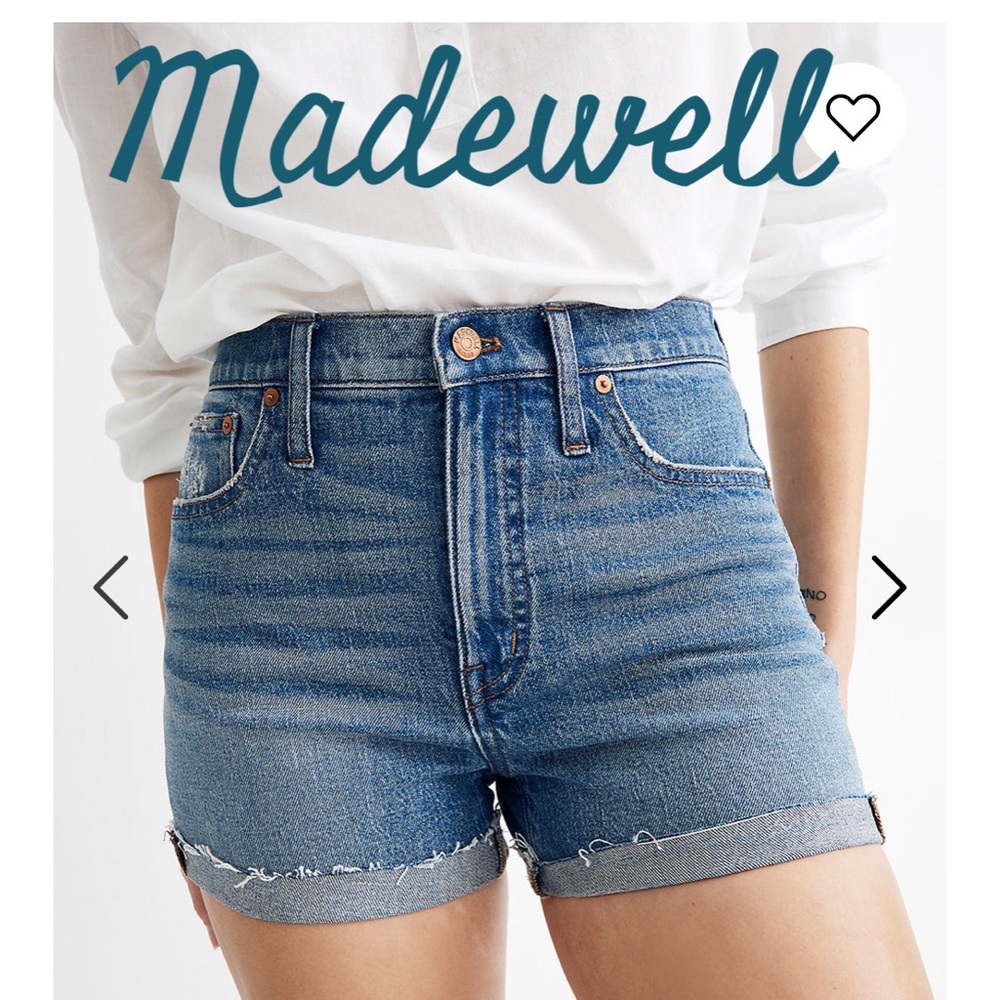 Madewell high-rise denim shorts in Malden wash